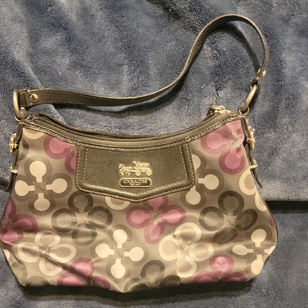 Coach Gray and Purple Shoulder Bag
